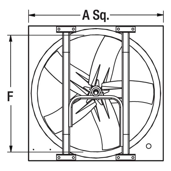 Medium Duty Exhaust Fan with Motor and Drive Package, 36 in Blade Dia, 208-230/460V AC, 2 hp