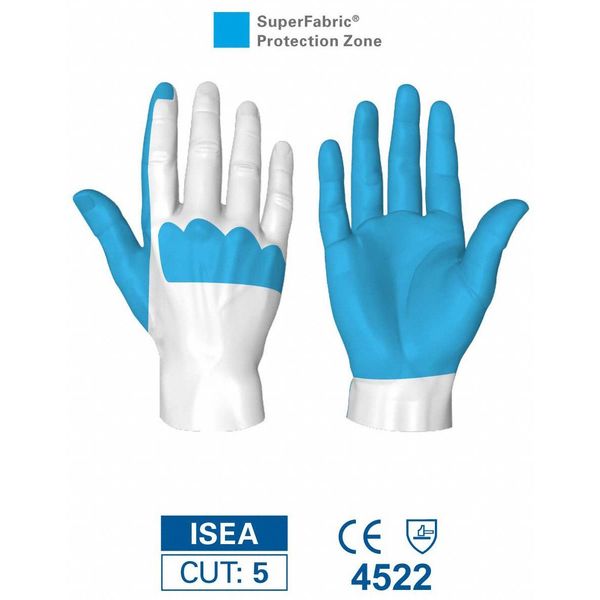 Cut Resistant Mechanics Gloves, A6 Cut Level, Uncoated, S, 1 PR