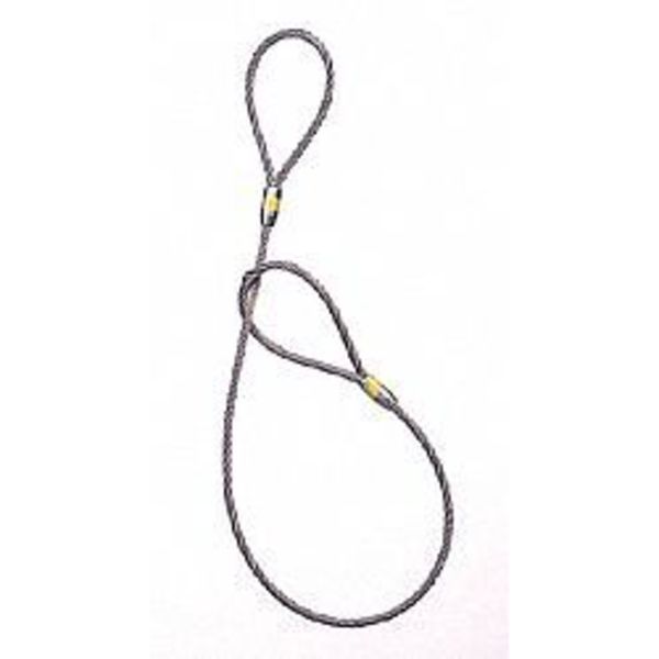 Sling, Wire Rope, L8Ft, VLL5800Lb, Dia3/8In