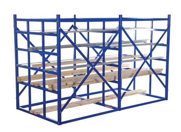 Add-On Horizontal Bar Storage Rack, 48 in D, 48 in W, 15 Shelves