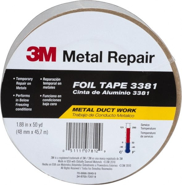 2" X 50 Yds Silver Foil Tape2.7 Mil, Acr