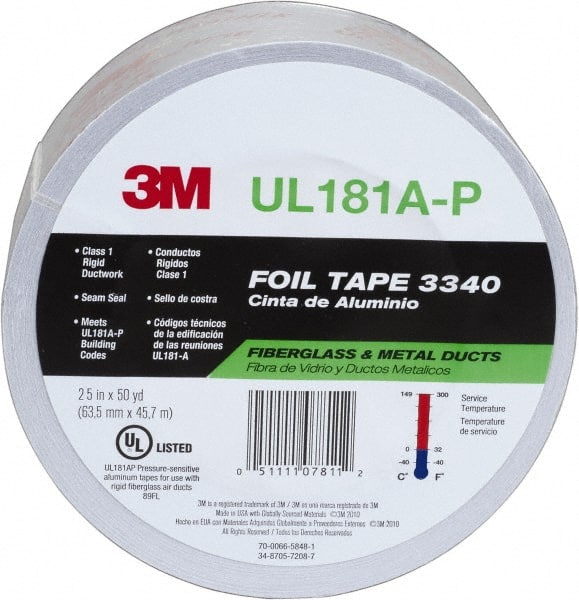 2-1/2" X 50 Yds Silver Foil Tape4 Mil, A