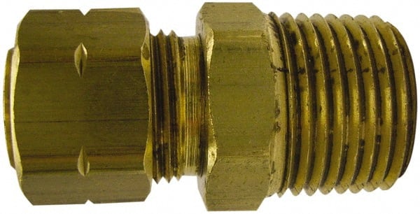 1/4" Od, Brass Male Connectorcomp X Mnpt