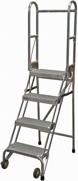 70" 4 Step Rolling Warehouse Ladderporta