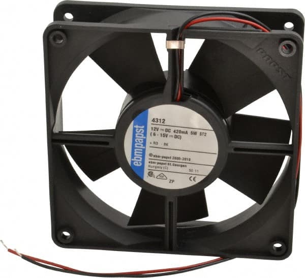 12 Volts, Dc, 100 Cfm, Square Tube Axial