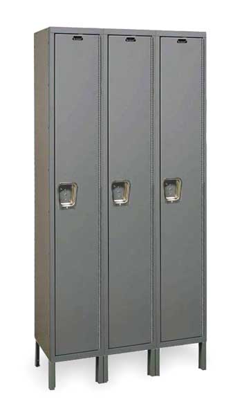 Wardrobe Locker, 54 in W, 21 in D, 78 in H, (1) Tier, (3) Wide, Dark Gray