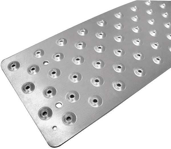Stair Tread Cover, Silver, 30in W, Aluminum