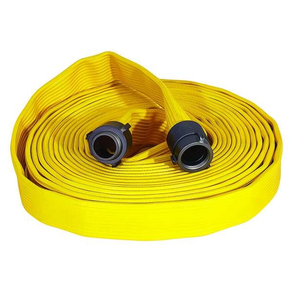 Fire Hose, 100 ft. L, Yellow, 2-1/2
