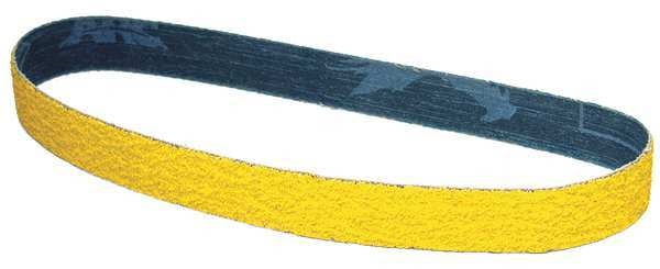 Sanding Belt, Coated, 3/8 in W, 13 in L, 80 Grit, Medium, Ceramic, Predator, Yellow