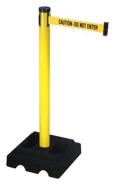 Barrier Post With Belt,40 In. H,10 Ft. L