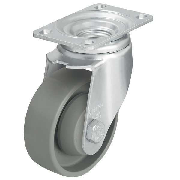 Swivel Plate Caster, Nylon, 3-1/2 in., 400 lb., C