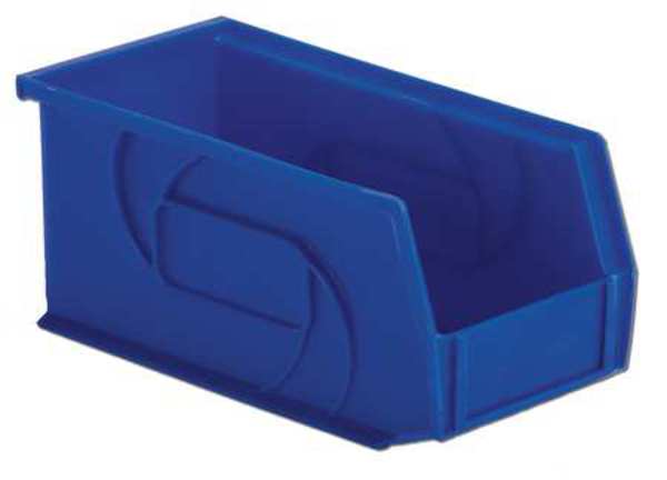 Hang & Stack Storage Bin, Blue, Plastic, 10 7/8 in L x 5 1/2 in W x 5 in H, 30 lb Load Capacity