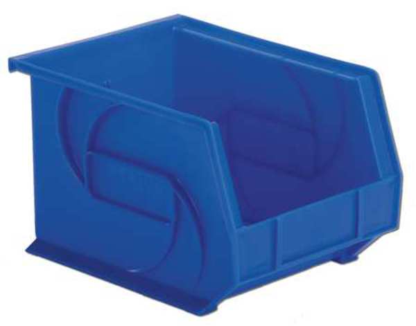 Hang & Stack Storage Bin, Blue, Plastic, 10 3/4 in L x 8 1/4 in W x 7 in H, 40 lb Load Capacity