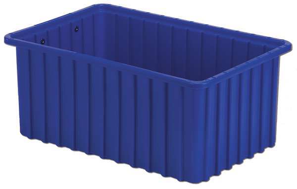 Divider Box, Blue, Polyethylene, 16 1/2 in L, 11 in W, 7 in H, 0.51 cu ft Volume Capacity