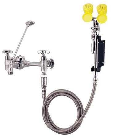 Dual Head Drench Hose W/faucet,wall,6 Ft