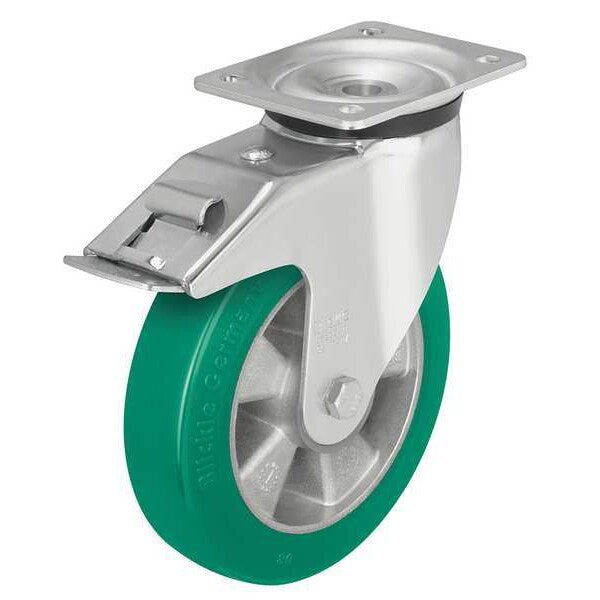 Swivel Plate Caster, Polyurethane, 4 in, 660 lb, A