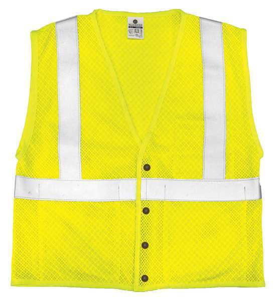 2XL Class 2 Flame Resistant High Visibility Vest, Lime