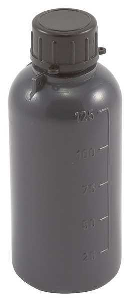 Bottle, 125mL, LDPE, Narrow, Gray, PK50