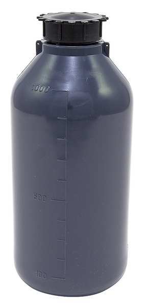 Bottle, 1000mL, LDPE, Narrow, Gray, PK10