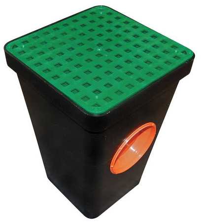 Two Hole Drain Sump W/grate,blk,plastic