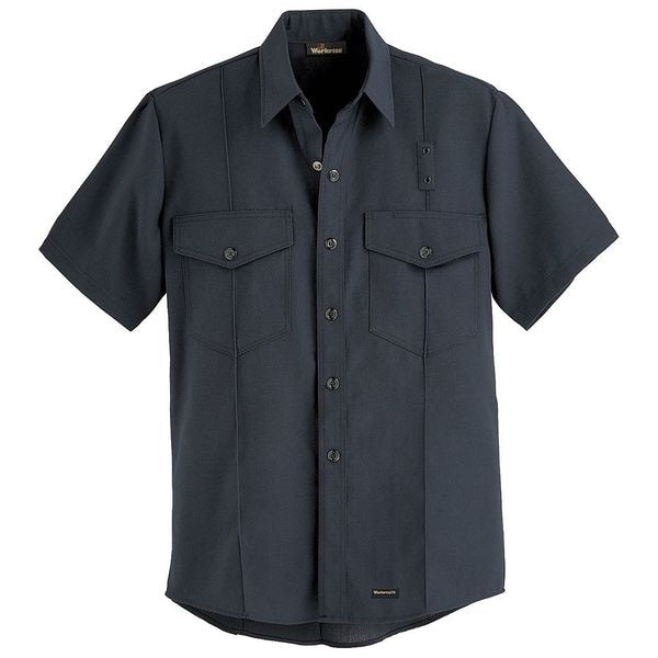 Fr Short Sleeve Shirt,black,48 In.,snaps
