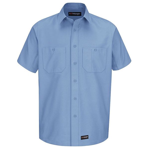Short Sleeve Shirt, LightBlue, Poly/Cotton