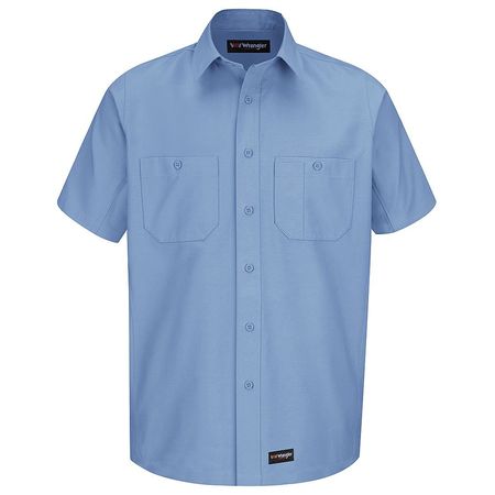 Short Sleeve Shirt,lt Blu,poly/cttn,2xlt