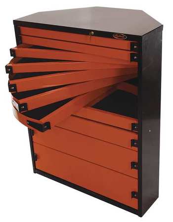 Corner Cabinet,48x27x60 In.,black/orange