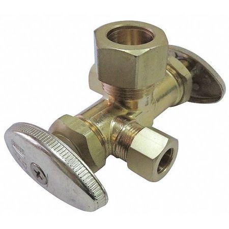 Outlet Stop,shutoff,dual,1/2x3/8x3/8