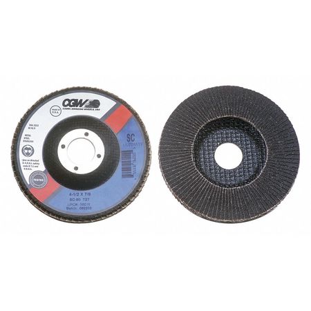 CGW CAMEL GRINDING WHEELS, Flap Disc,4.5x5/8-11,t27,sc,reg,240g