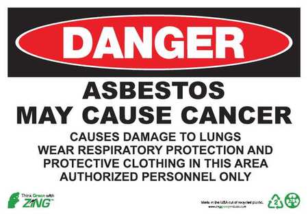 Danger Sign,asbestos ,10inhx14inw (1 Uni