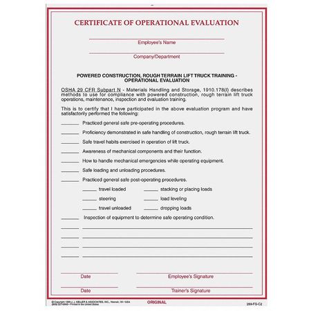 Evaluation Form,reg Compliance,pk50 (1 U