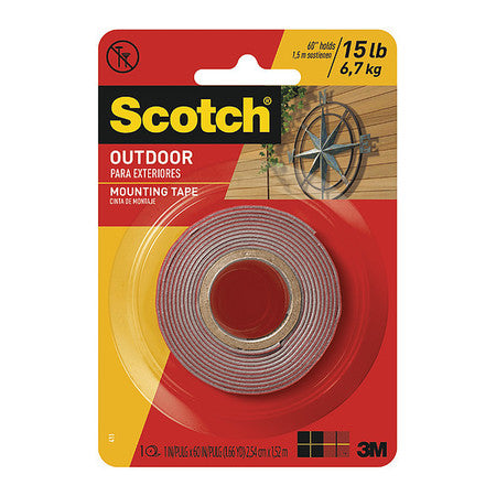 Outdoor Mounting Tape 411p,1"x5ft,2,pk24