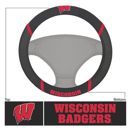 Wisconsin Steering Wheel Cover,15"x15" (
