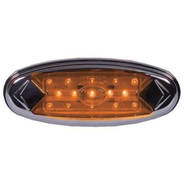 Clearance Light, LED, Amber, Oval, 5-7/8 L