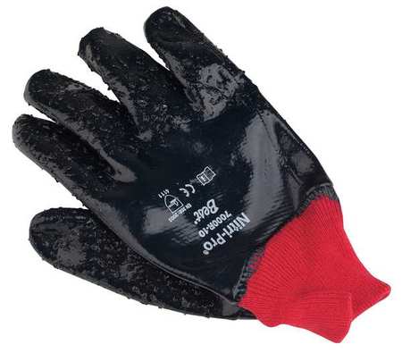 Coated Gloves,l,nitrile,black/red,pr (1