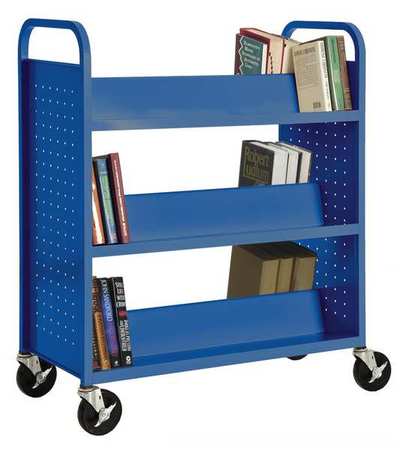 Book Truck,46hx37w In,6 Shelves,blue (1