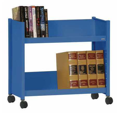 Book Truck,24 1/2hx28w In,2 Shelves,blue