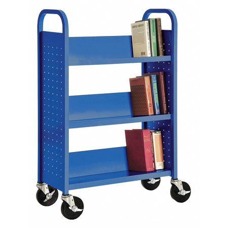 Book Truck,46hx31w In,3 Shelves,blue (1