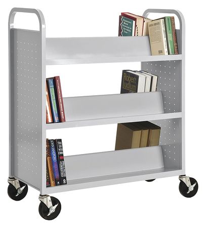 Book Truck,46hx37w In,6 Shelves,gray (1