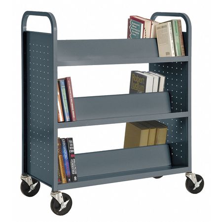 Book Truck,46hx37w In,6 Shelves,char (1