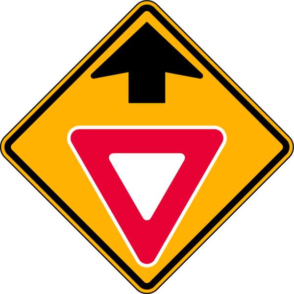 Yield Ahead Traffic Sign, 30 in Height, 30 in Width, Aluminum, Diamond, No Text