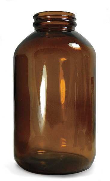 Bottle Wide Mouth Glass 16 Oz Amber, PK12