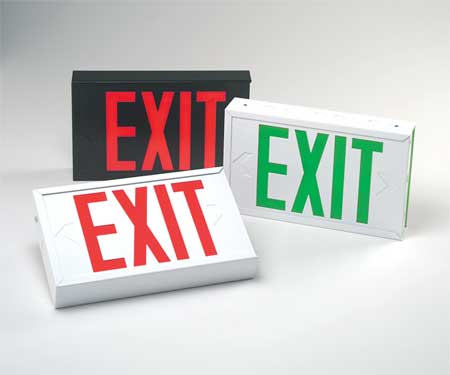 Exit Sign,1.7w,red,2,7-1/2 In. H (1 Unit
