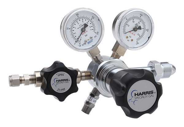 Specialty Gas Regulator, Two Stage, CGA-660, 0 to 15 psi, Use With: Corrosive