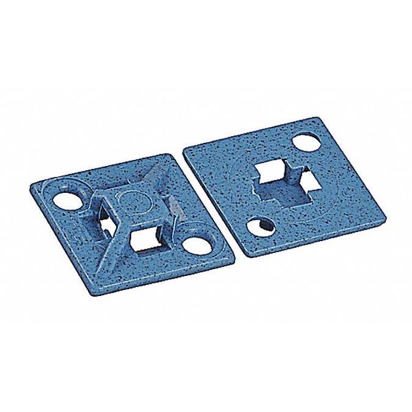Cable Tie Base, 4-Way, Screw, Blue, PK100