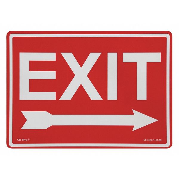 Exit Right Arrow,red On Pl,14"x10" (1 Un