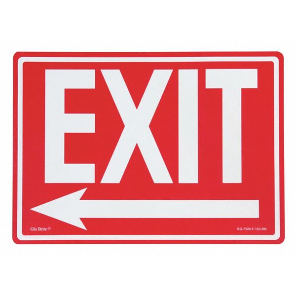 Exit Left Arrow,rd/pl,14"x10" (1 Units I