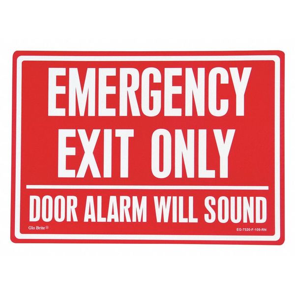 Emergency Exit Alarm,red W/pl,14"x10" (1