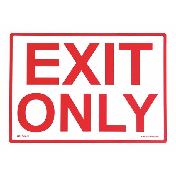 Exit Only,red On Pl,14"x10" (1 Units In